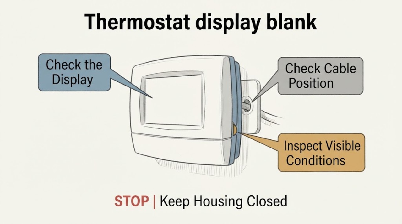 Thermostat display blank