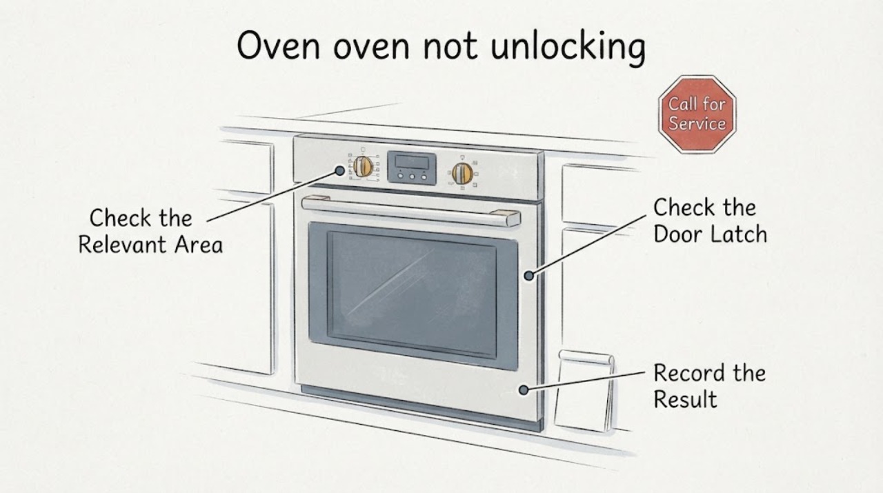 Oven oven not unlocking
