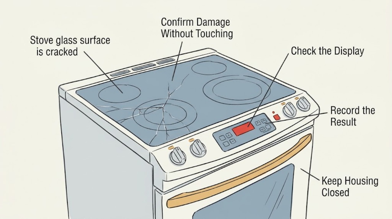 Stove glass surface is cracked