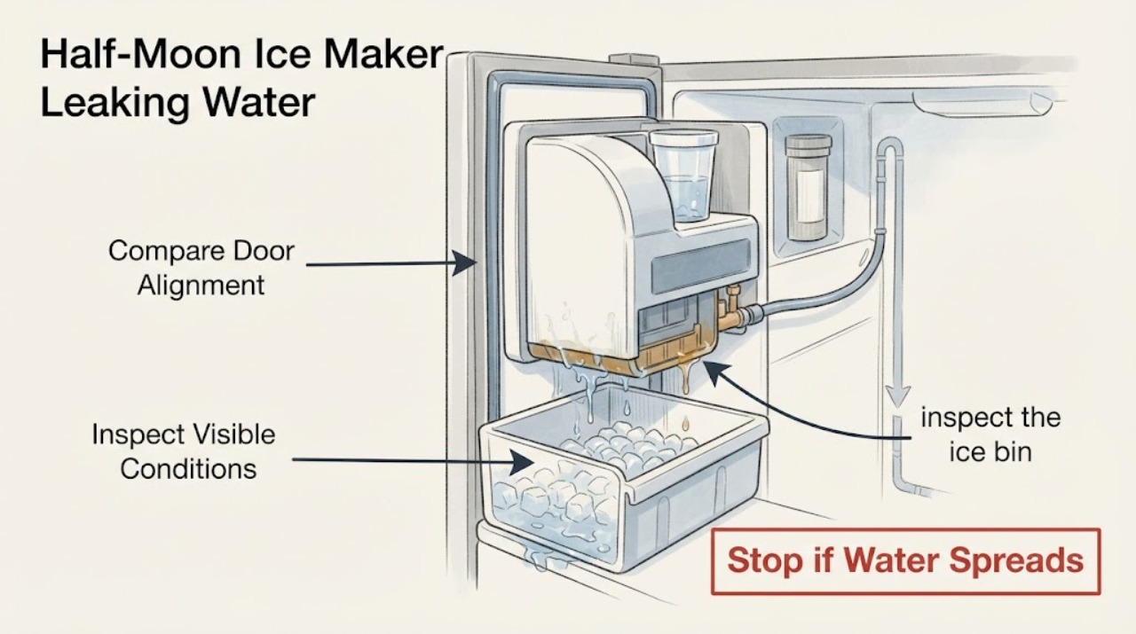 Half-Moon Ice Maker Leaking Water