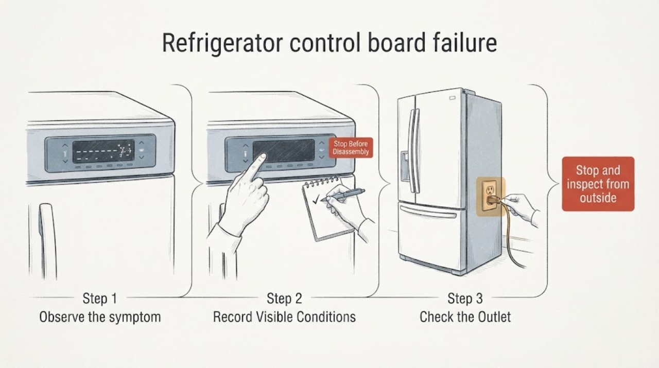 Refrigerator control board failure |