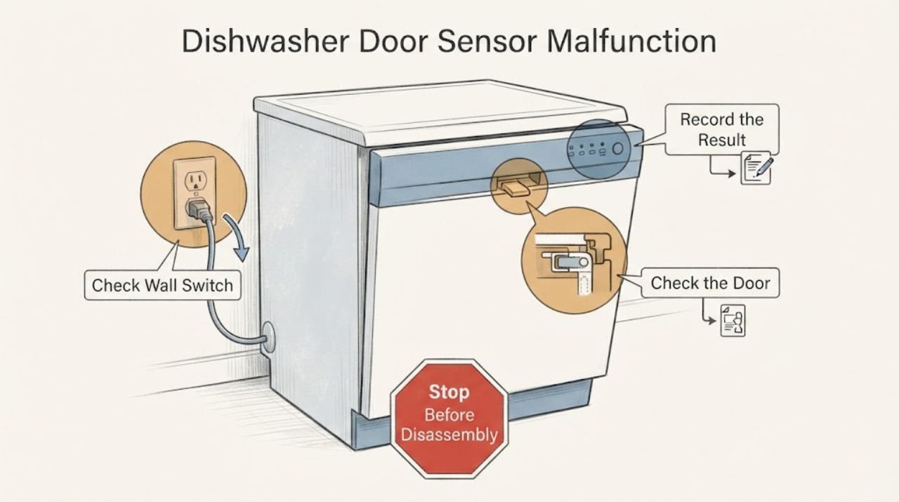 Dishwasher Door Sensor Malfunction