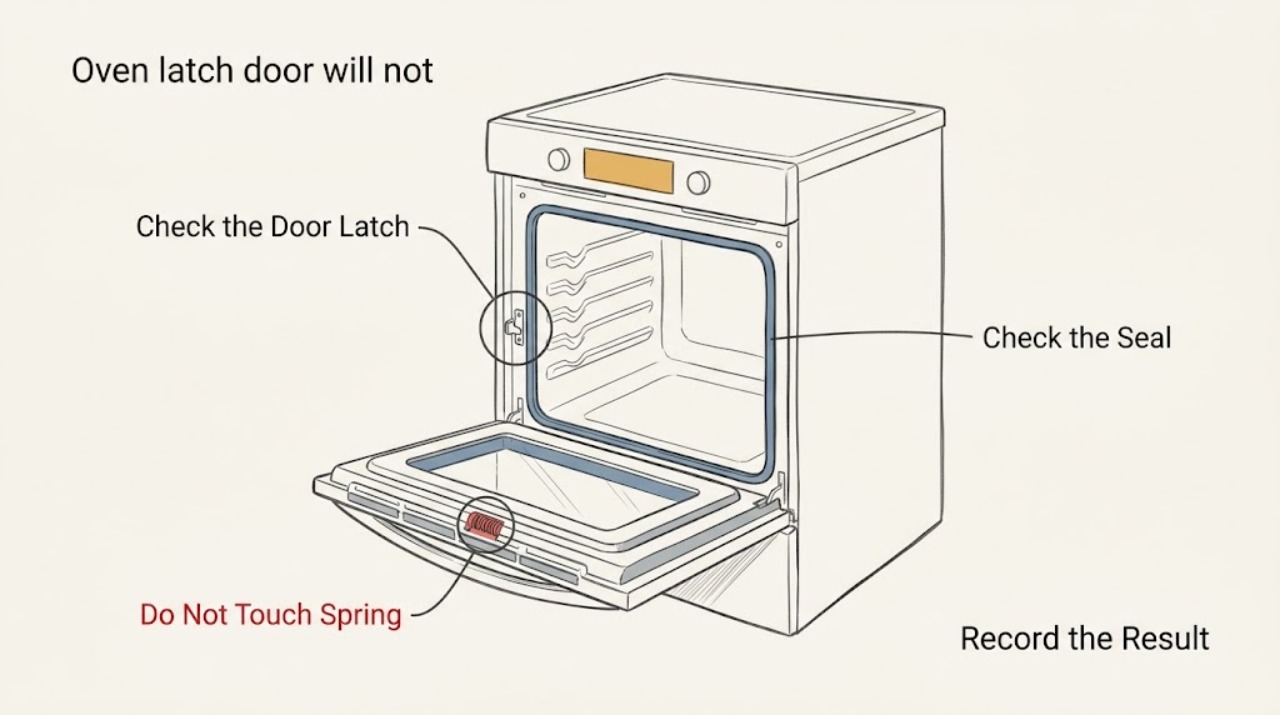 Oven latch door will not