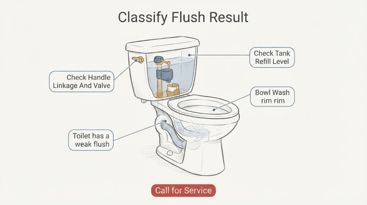 Toilet has a weak flush