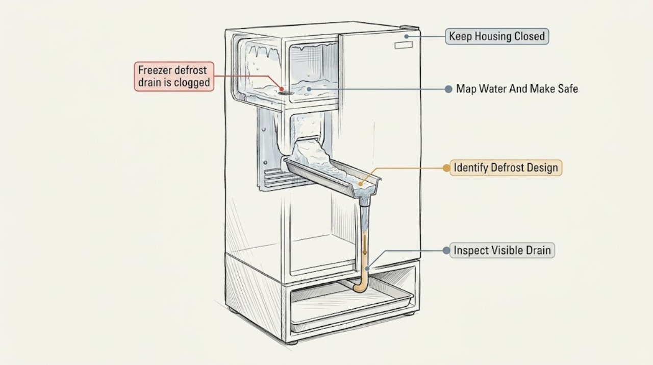 Freezer defrost drain is clogged