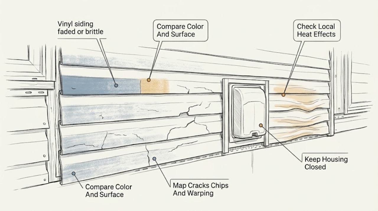 Vinyl siding faded or brittle