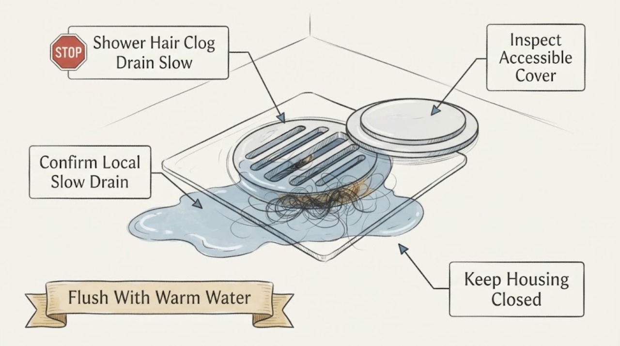 Shower Hair Clog Drain Slow