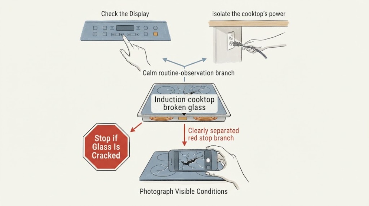 Induction cooktop broken glass