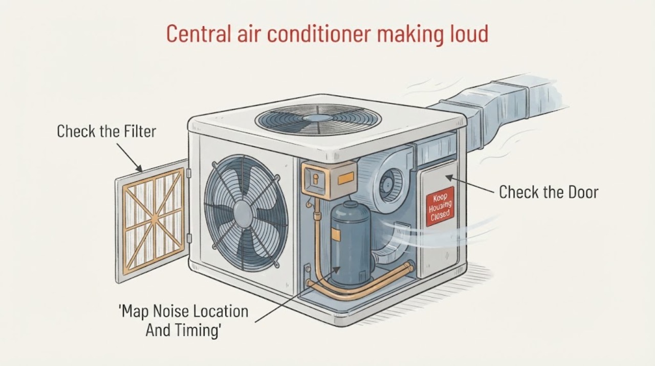 Central air conditioner making loud