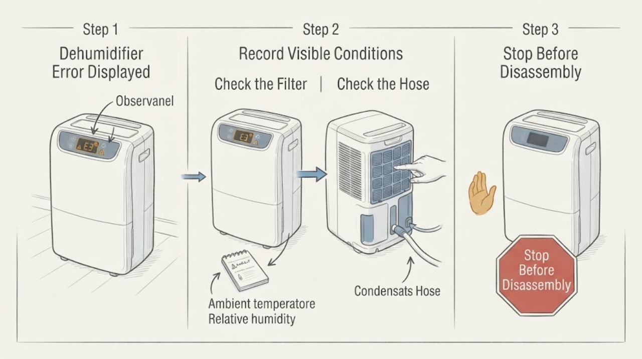 Dehumidifier Error Displayed