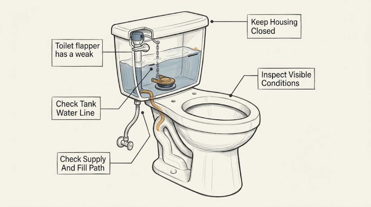Toilet flapper has a weak