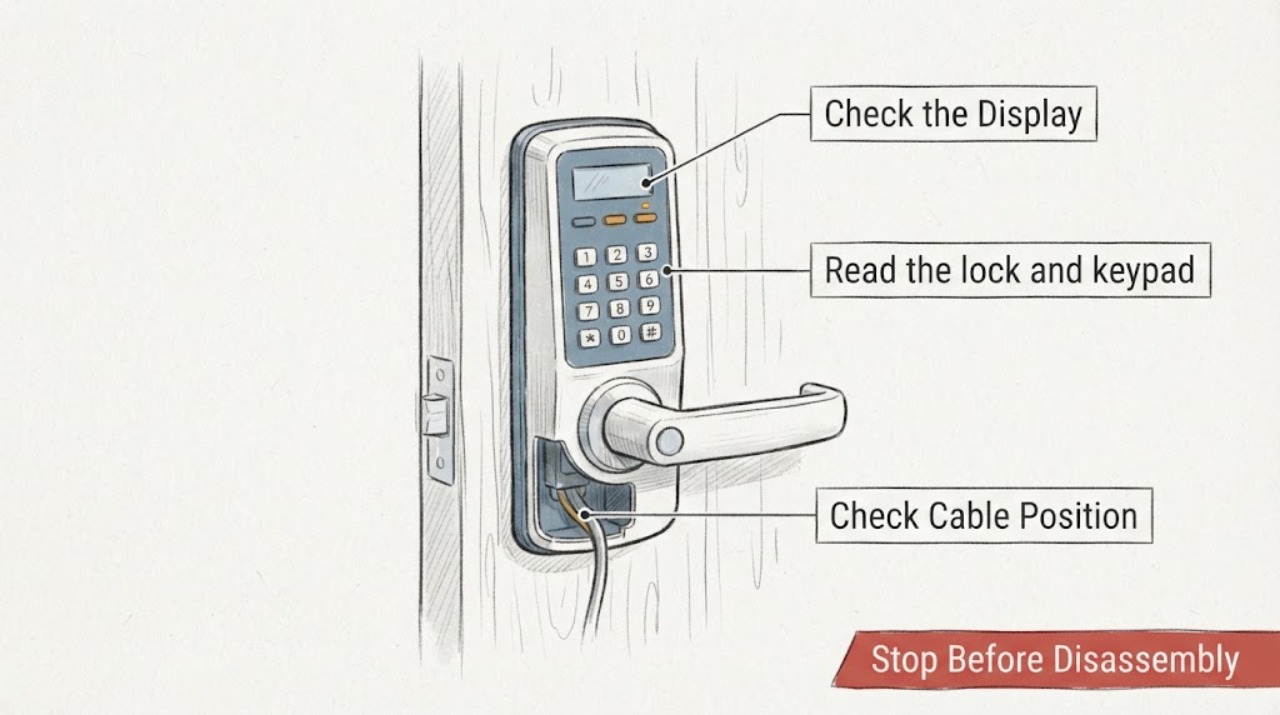 Keypad lock battery low intermittent
