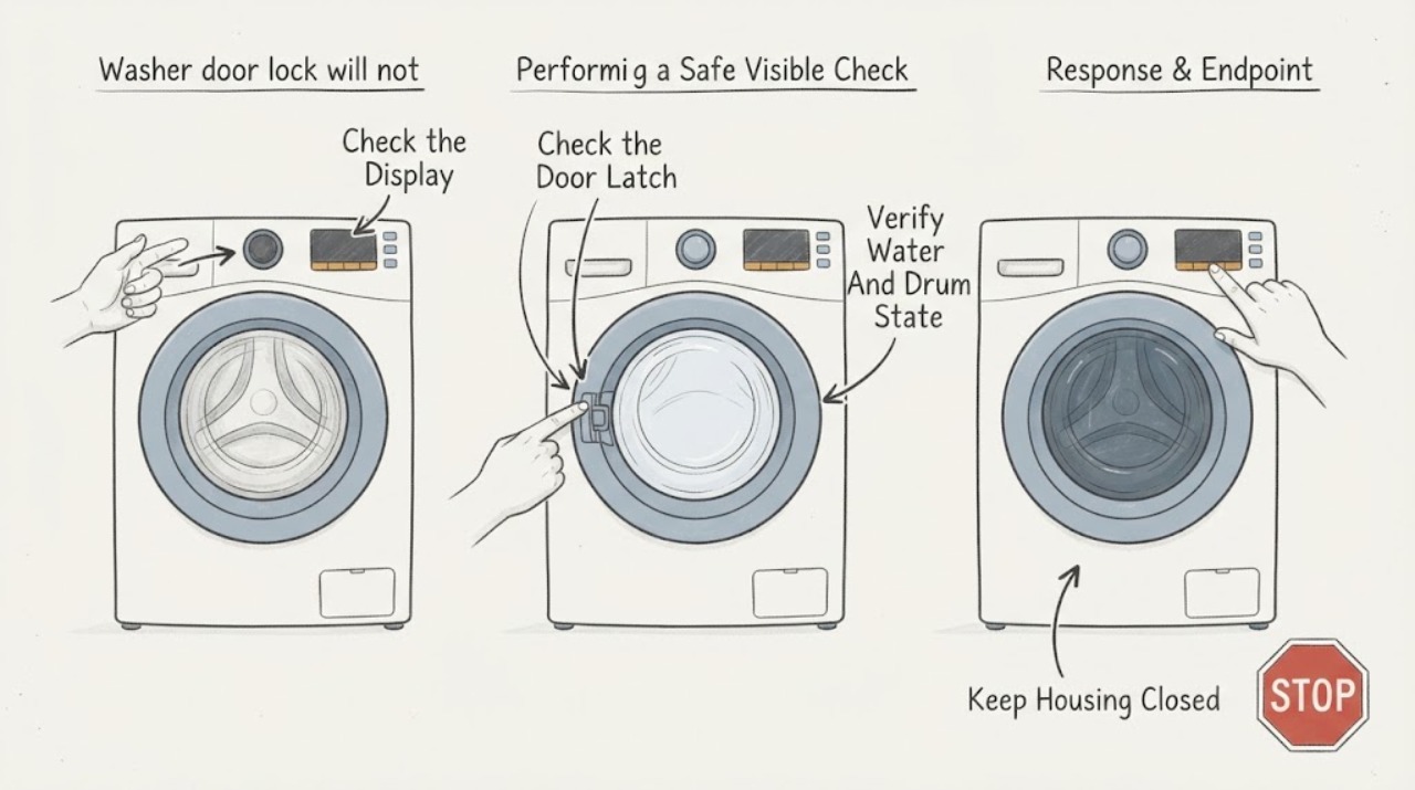 Washer door lock will not
