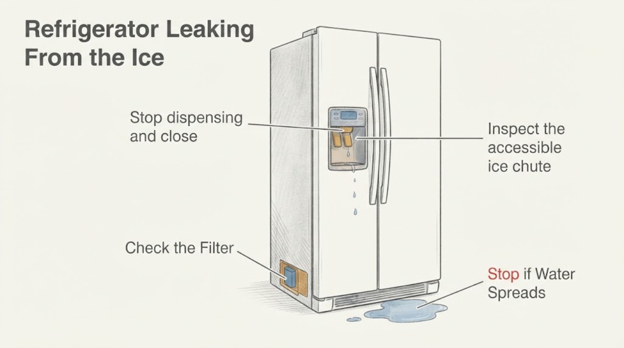 Refrigerator Leaking From the Ice