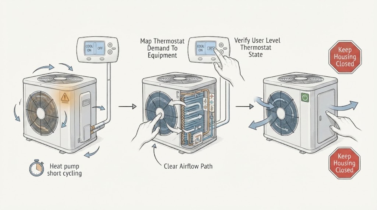 Heat pump short cycling