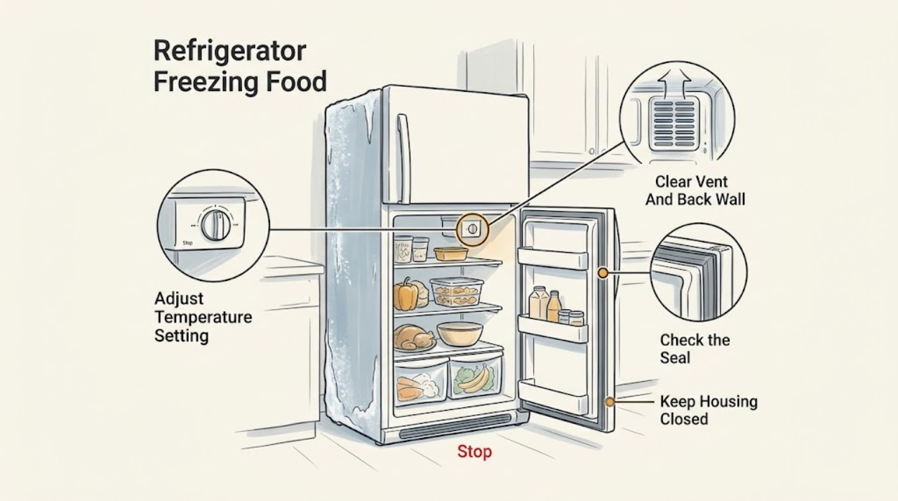Refrigerator Freezing Food