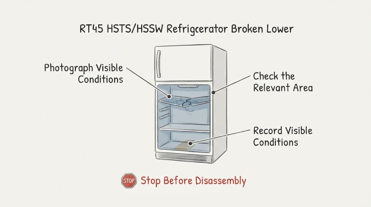 RT45 HSTS/HSSW Refrigerator Broken Lower
