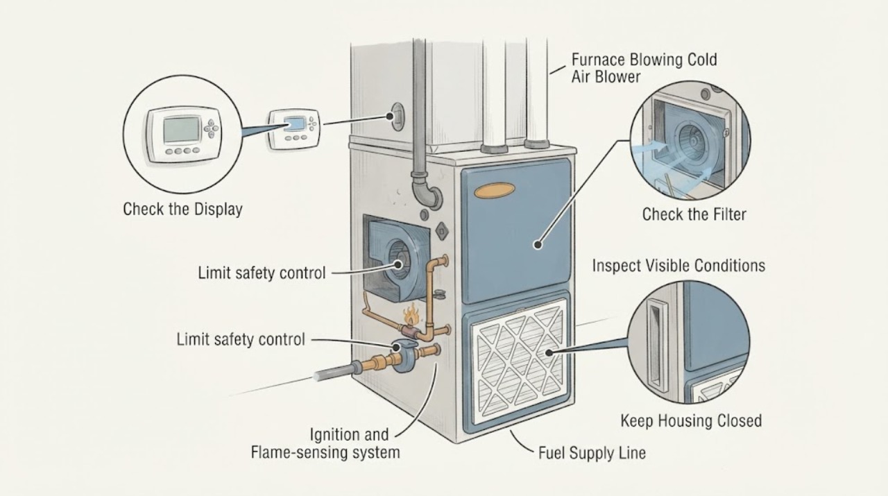 Furnace Blowing Cold Air Blower