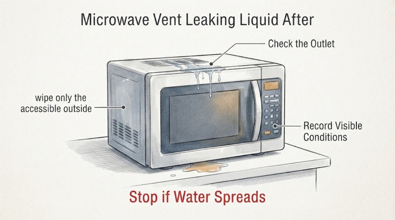 Microwave Vent Leaking Liquid After