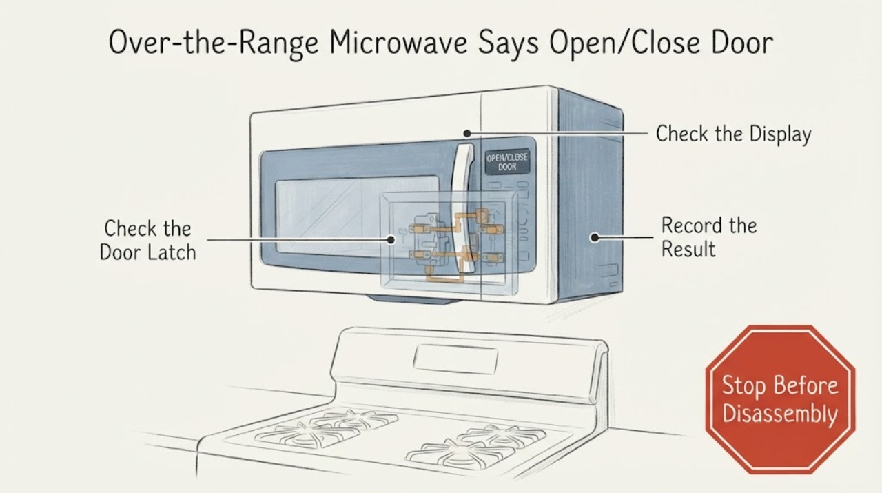 Over-the-Range Microwave Says Open/Close Door