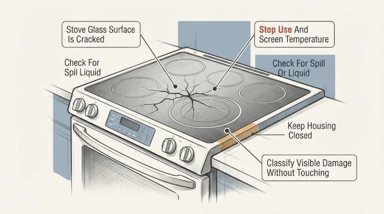 Stove Glass Surface Is Cracked