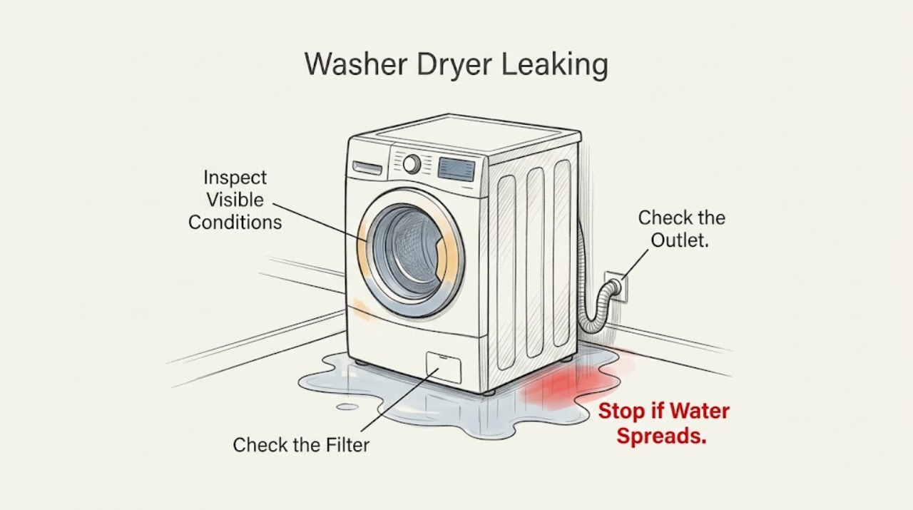 Washer Dryer Leaking