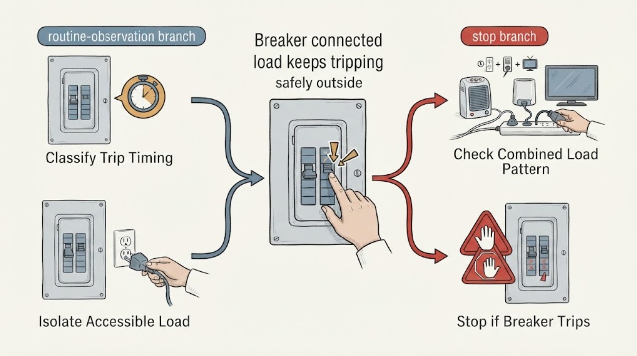 Breaker connected load keeps tripping