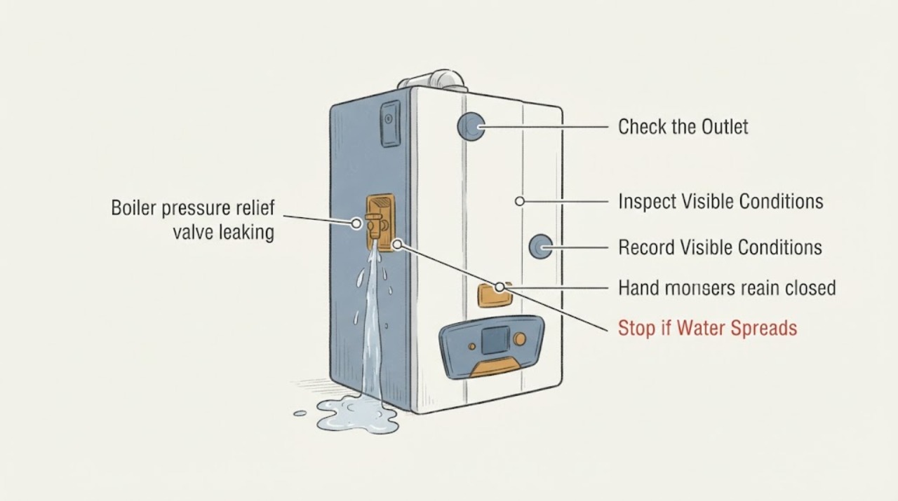Boiler pressure relief valve leaking