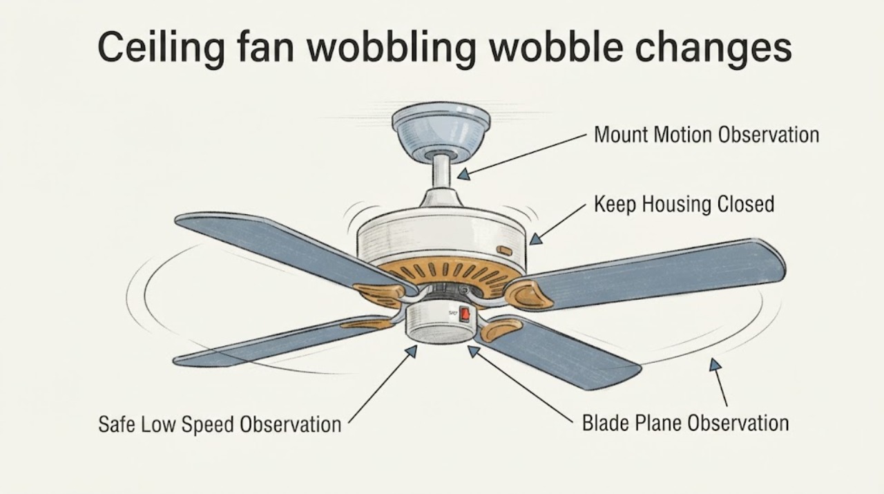 Ceiling fan wobbling wobble changes