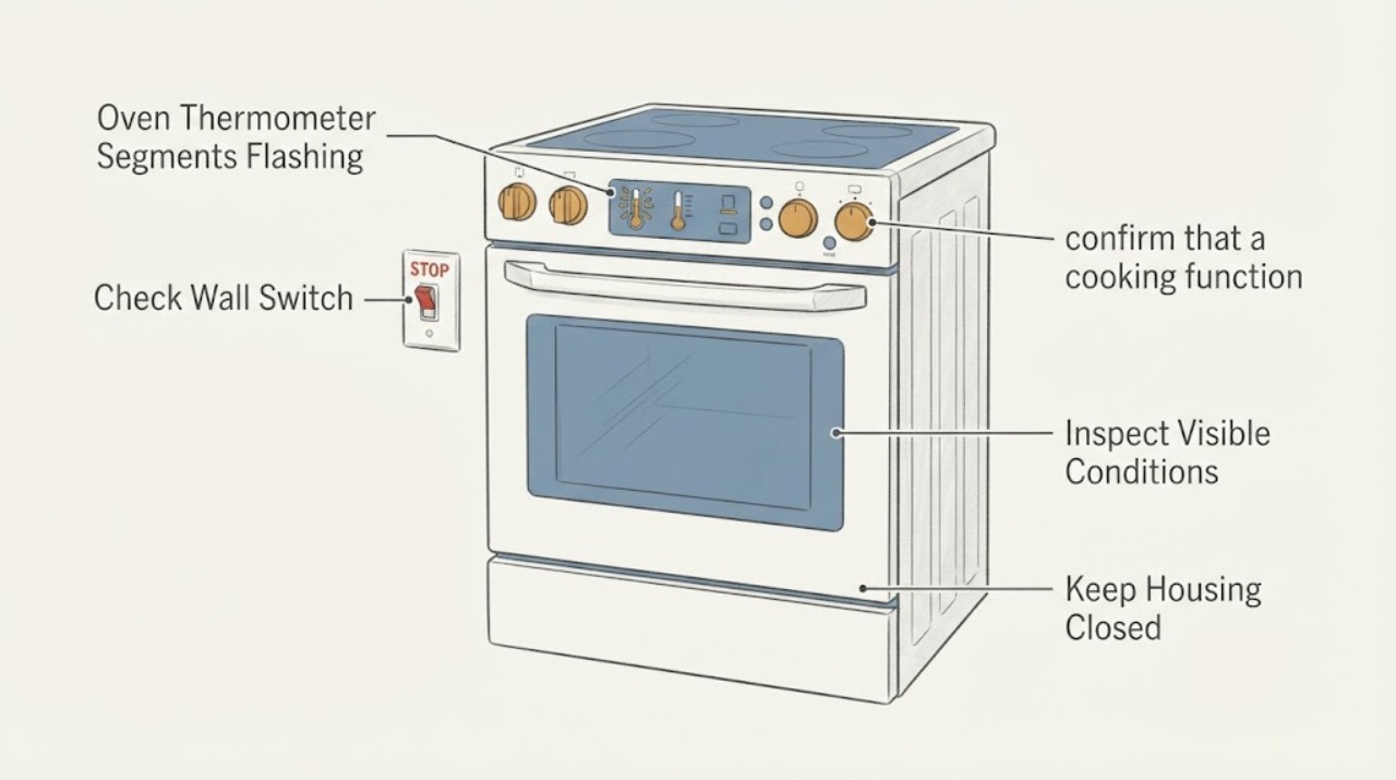 Oven Thermometer Segments Flashing