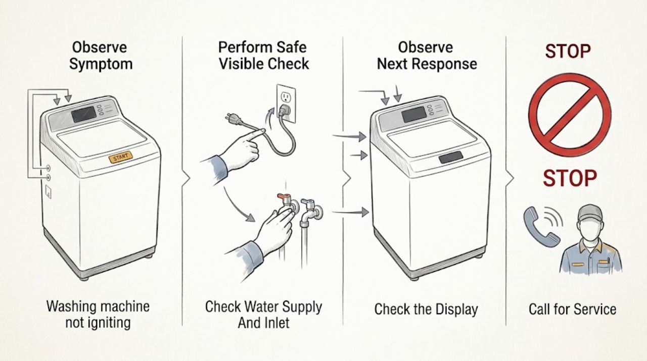 Washing machine not igniting
