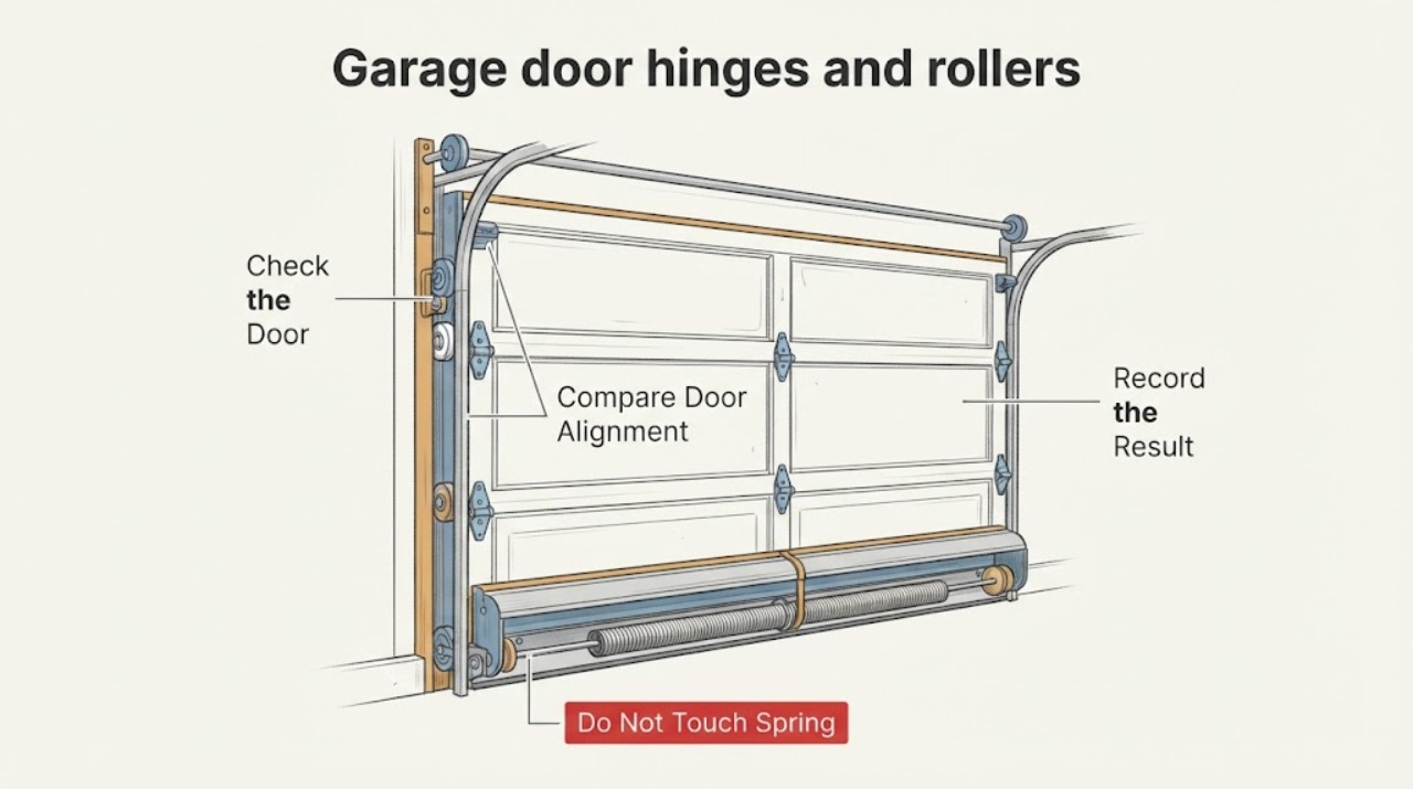 Garage door hinges and rollers