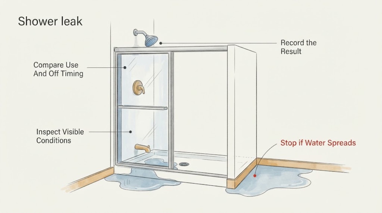 Shower leak