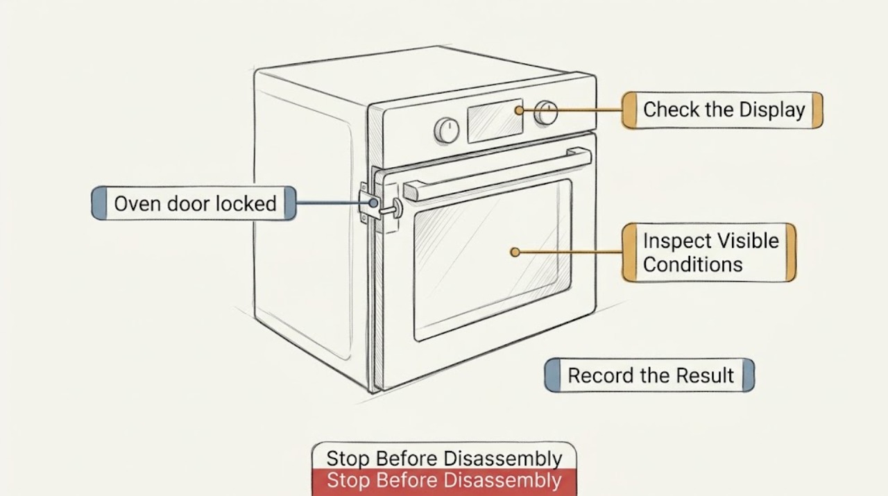 Oven door locked