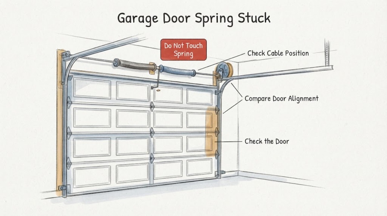 Garage Door Spring Stuck