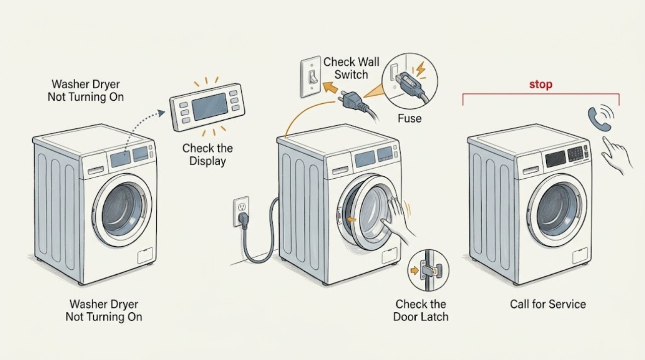 Washer Dryer Not Turning On