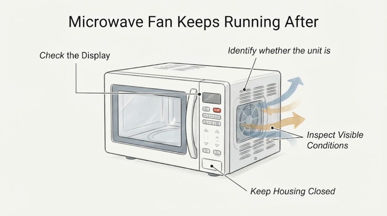 Microwave Fan Keeps Running After