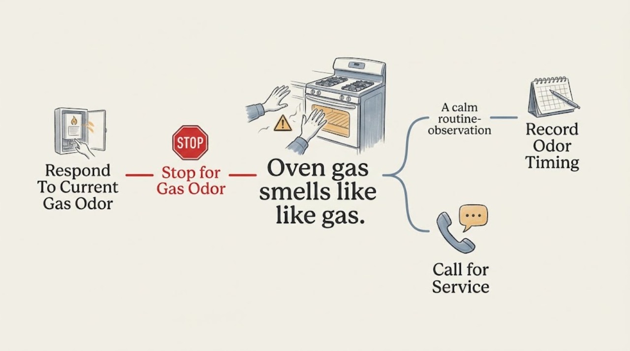 Oven gas smells like gas