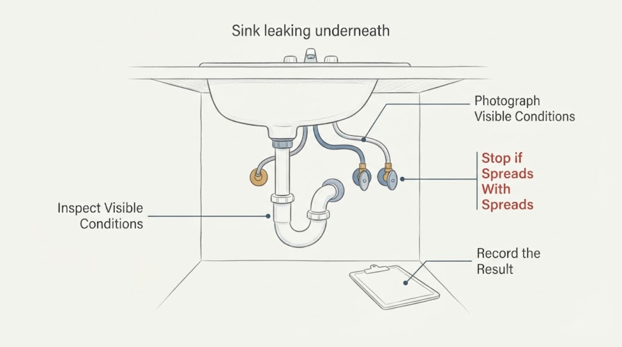 Sink leaking underneath