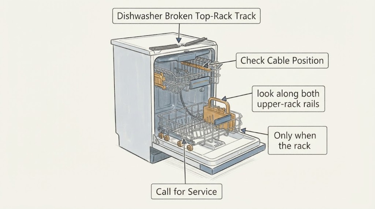 Dishwasher Broken Top-Rack Track