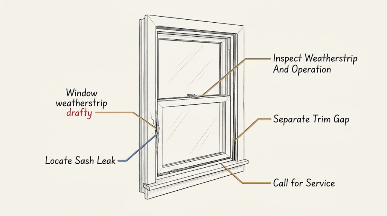 Window weatherstrip drafty