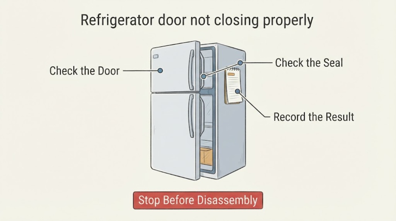 Refrigerator door not closing properly