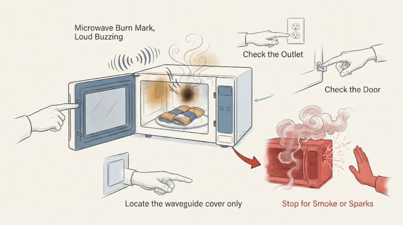 Microwave Burn Mark, Loud Buzzing