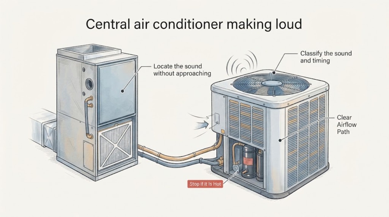 Central air conditioner making loud