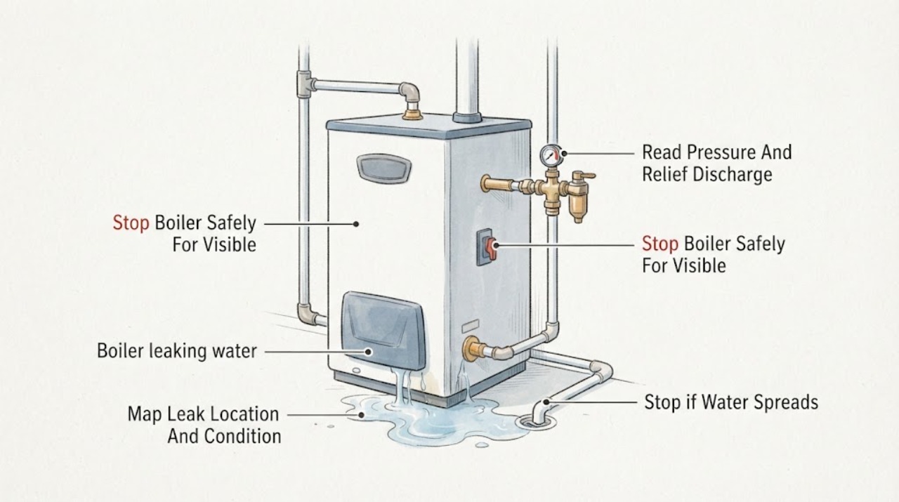 Boiler leaking water