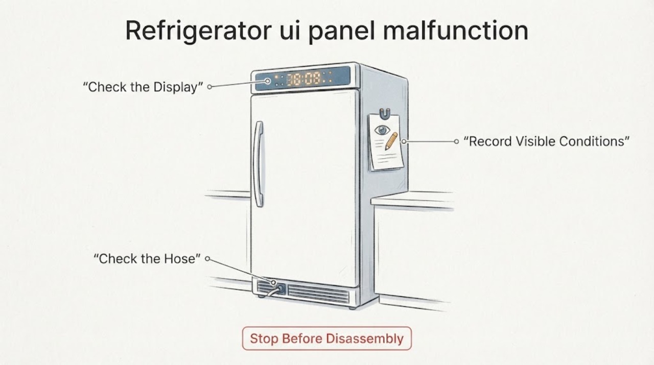 Refrigerator ui panel malfunction