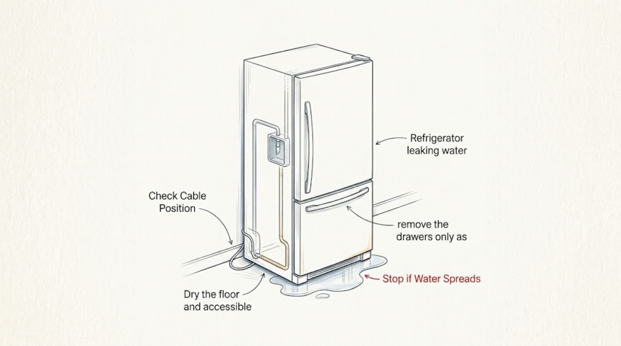 Refrigerator leaking water