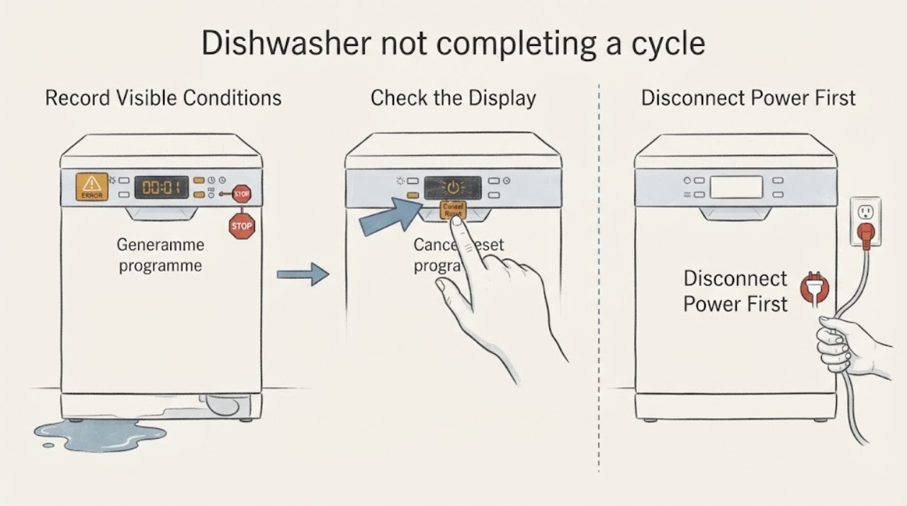 Dishwasher not completing a cycle