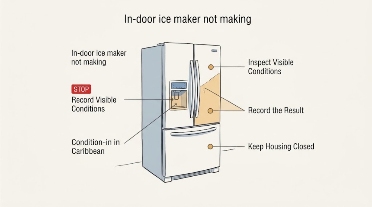 In-door ice maker not making