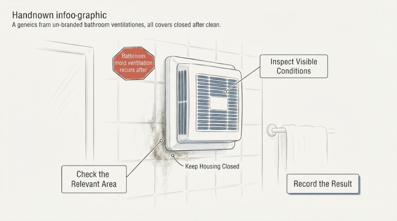 Bathroom mold ventilation recurs after